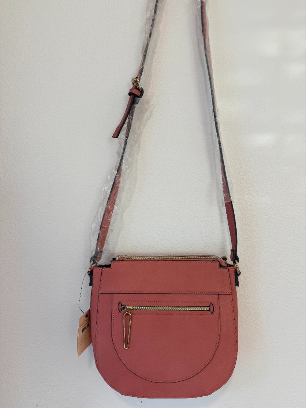 Danielle Nicole Faux Leather Crossbody Handbag Dust Pink New With Tags